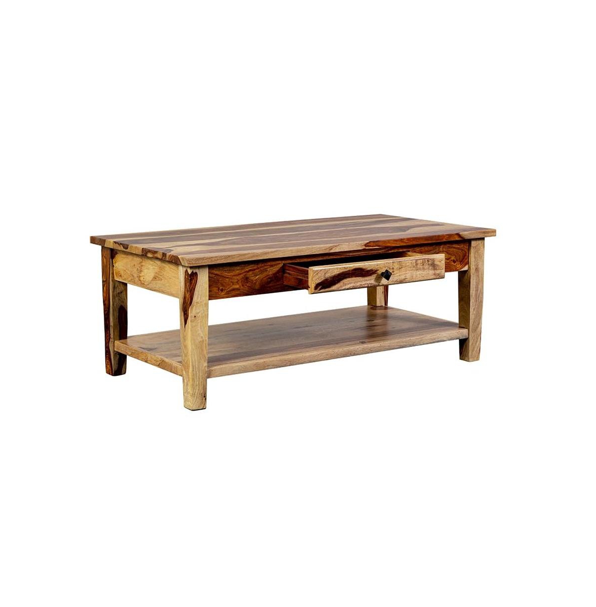 Porter Designs Taos Solid Sheesham Wood Coffee Table, Natural