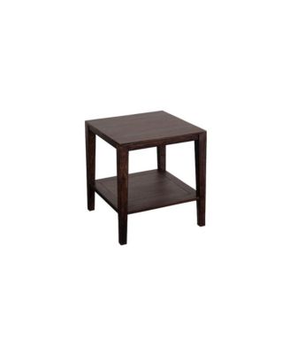 Fall River Solid Sheesham Wood End Table, Gray