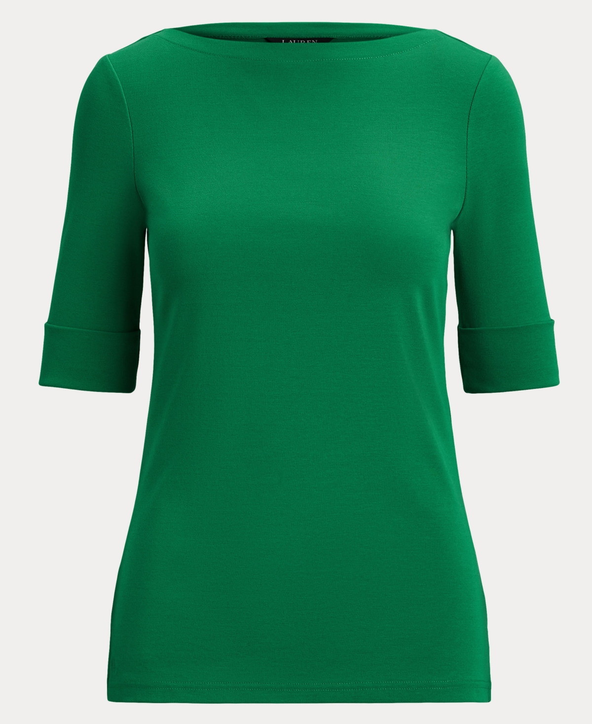 Ralph Lauren Stretch Cotton Boatneck T-shirt In Green