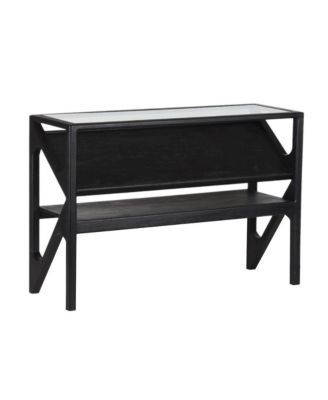 Canberra Solid Mango Wood Console Table, Black