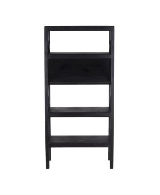 Canberra Solid Mango Wood Bookcase, Black
