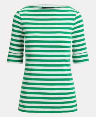 Women's Striped Boat Neck T-Shirt