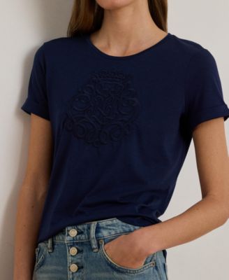 Women's Crewneck Embroidered-Logo T-Shirt