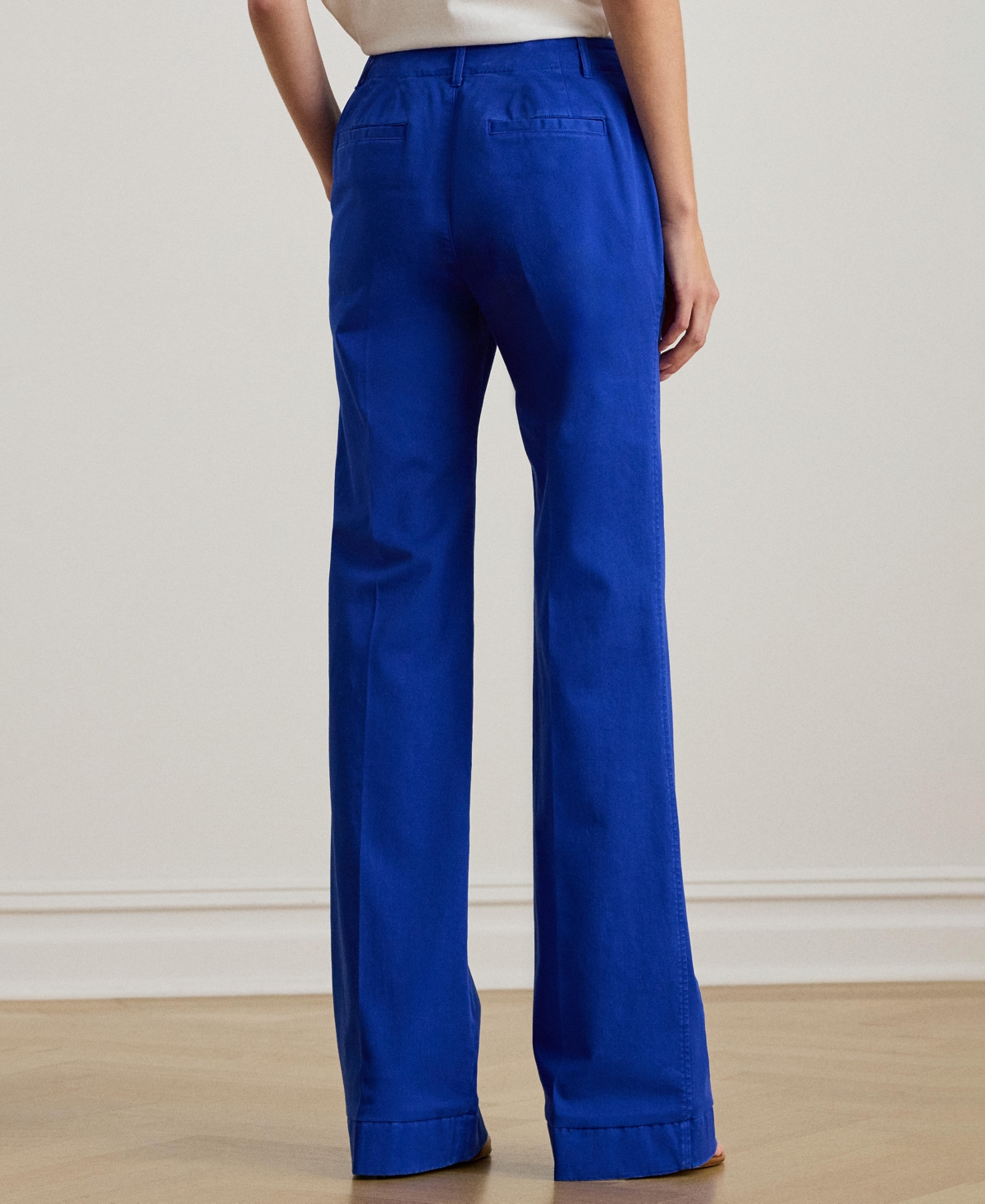 Ralph Lauren Women's Stretch Cotton Chino Flare Pants In Blue