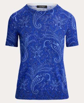 Women's Paisley Short-Sleeve Sweater