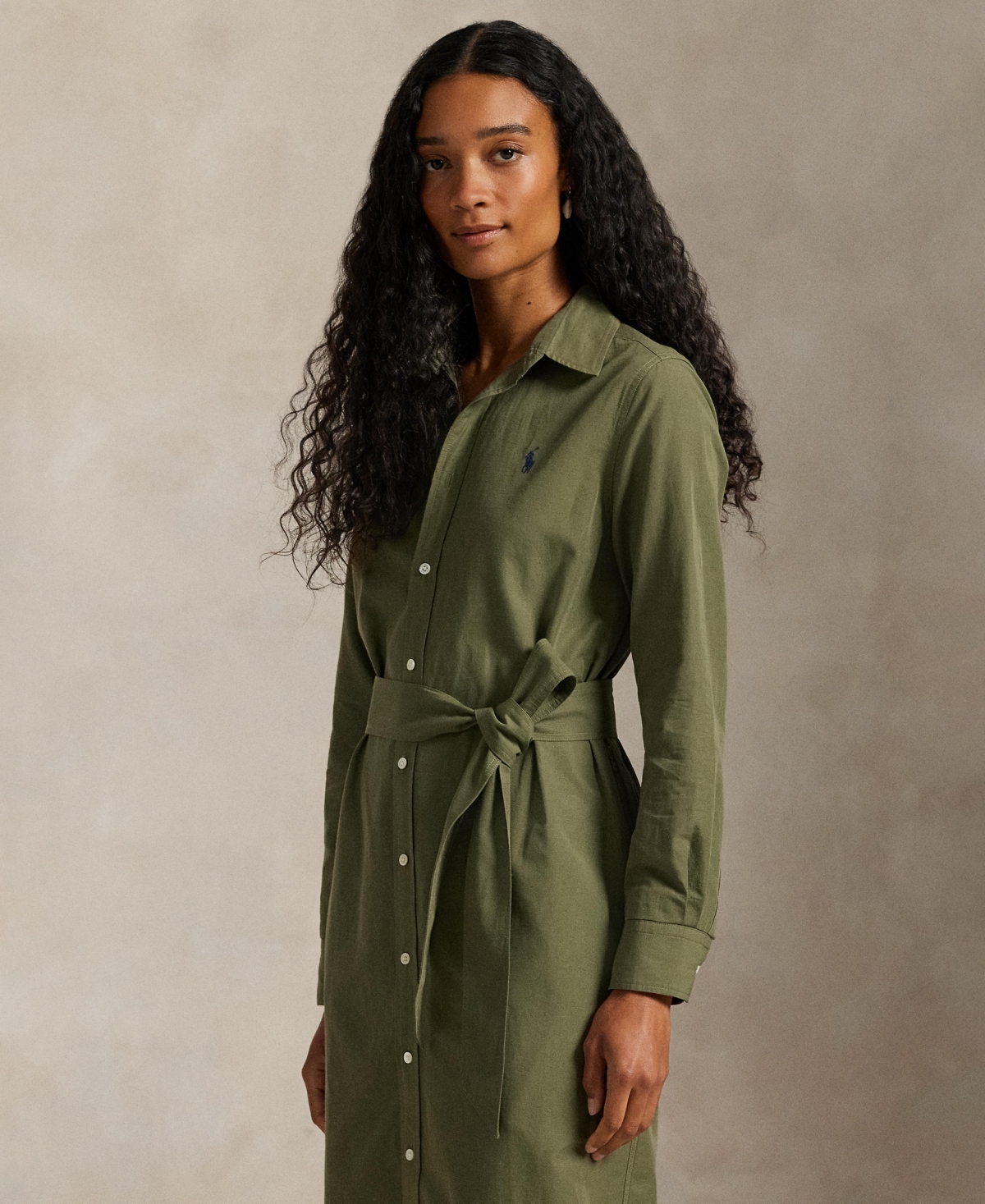 Polo Ralph Lauren Women's Long-Sleeve Belted Shirtdress