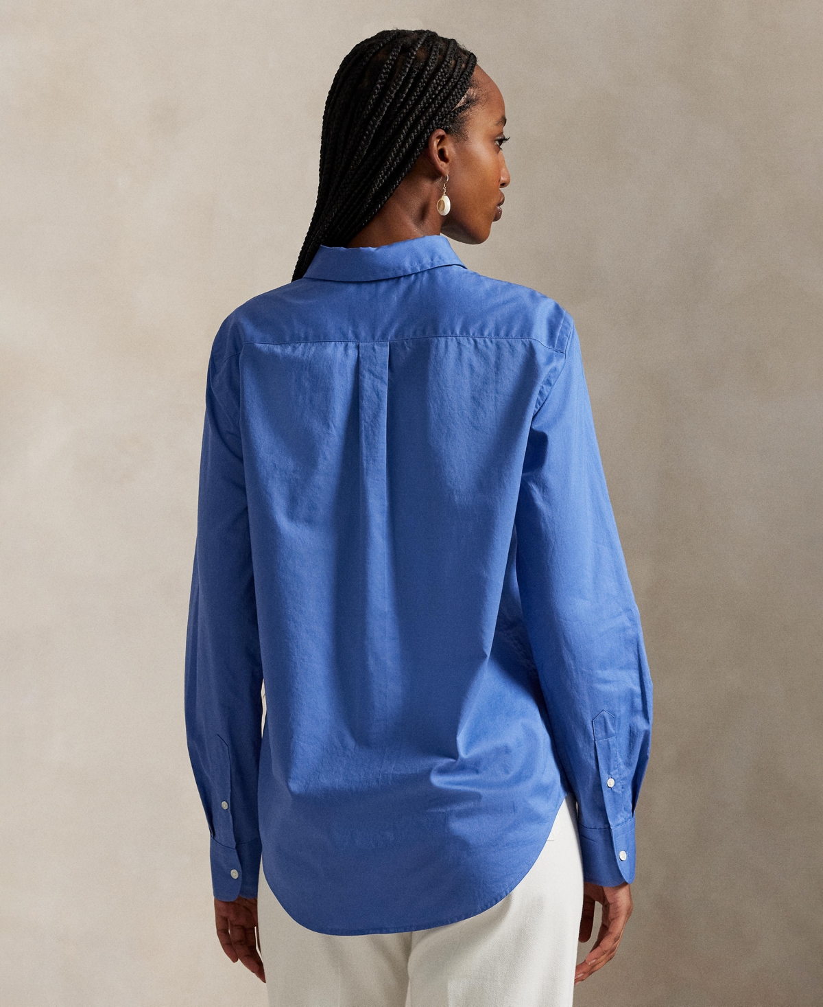 Polo Ralph Lauren Women's Classic-fit Cotton Twill Shirt In Blue