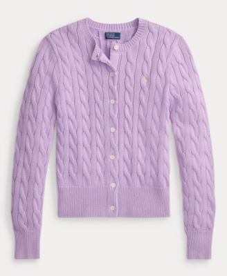 Women's Cable-Knit Crewneck Cardigan