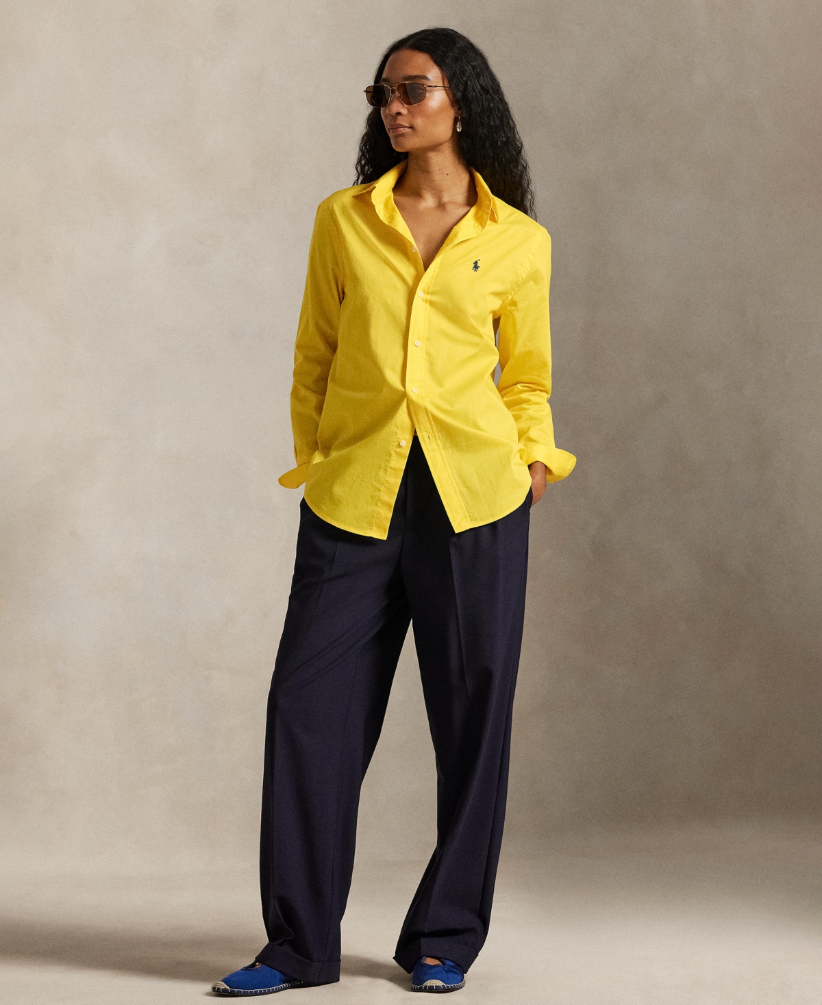 Polo Ralph Lauren Women's Classic-fit Cotton Twill Shirt In Yellow