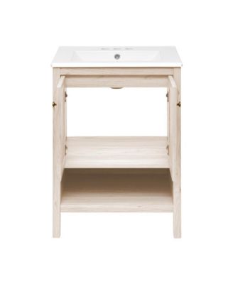 24"  MDF 3-Hole Centerset Sink Top Freestanding Bathroom Vanity