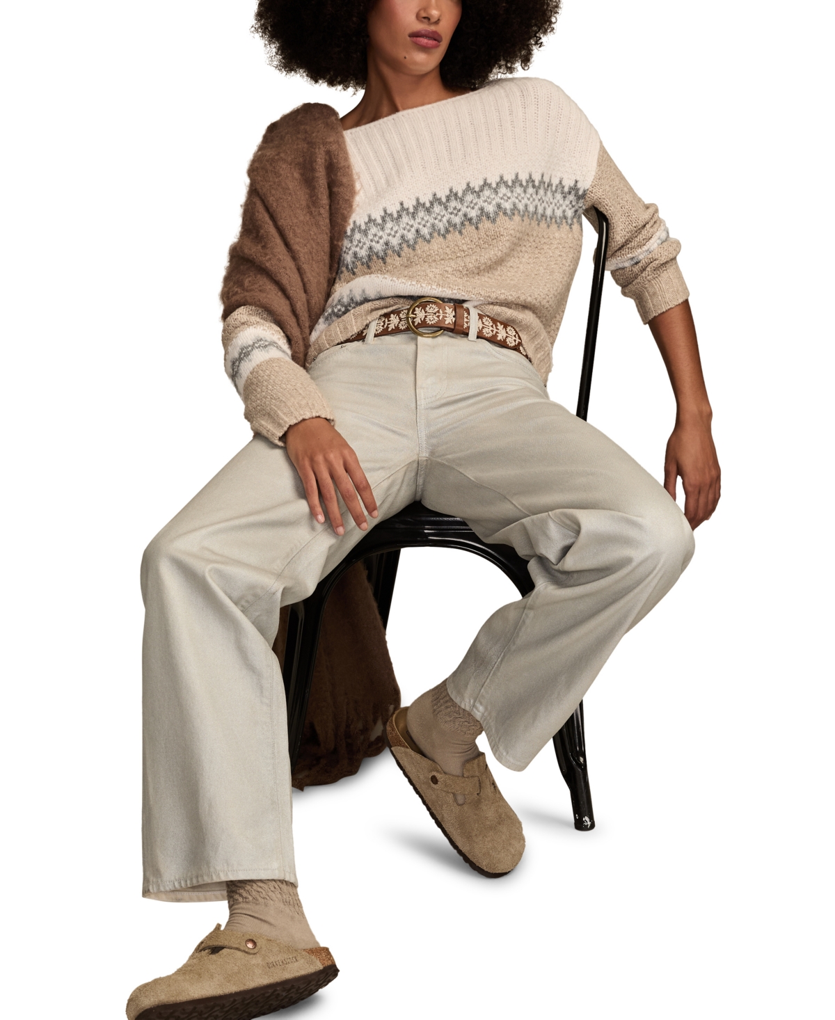 Lucky Brand Women's Fair Isle Long-Sleeve Sweater