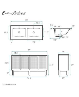 Freestanding Bathroom Vanity in Golden Oak with Black Double Basin Sink Top