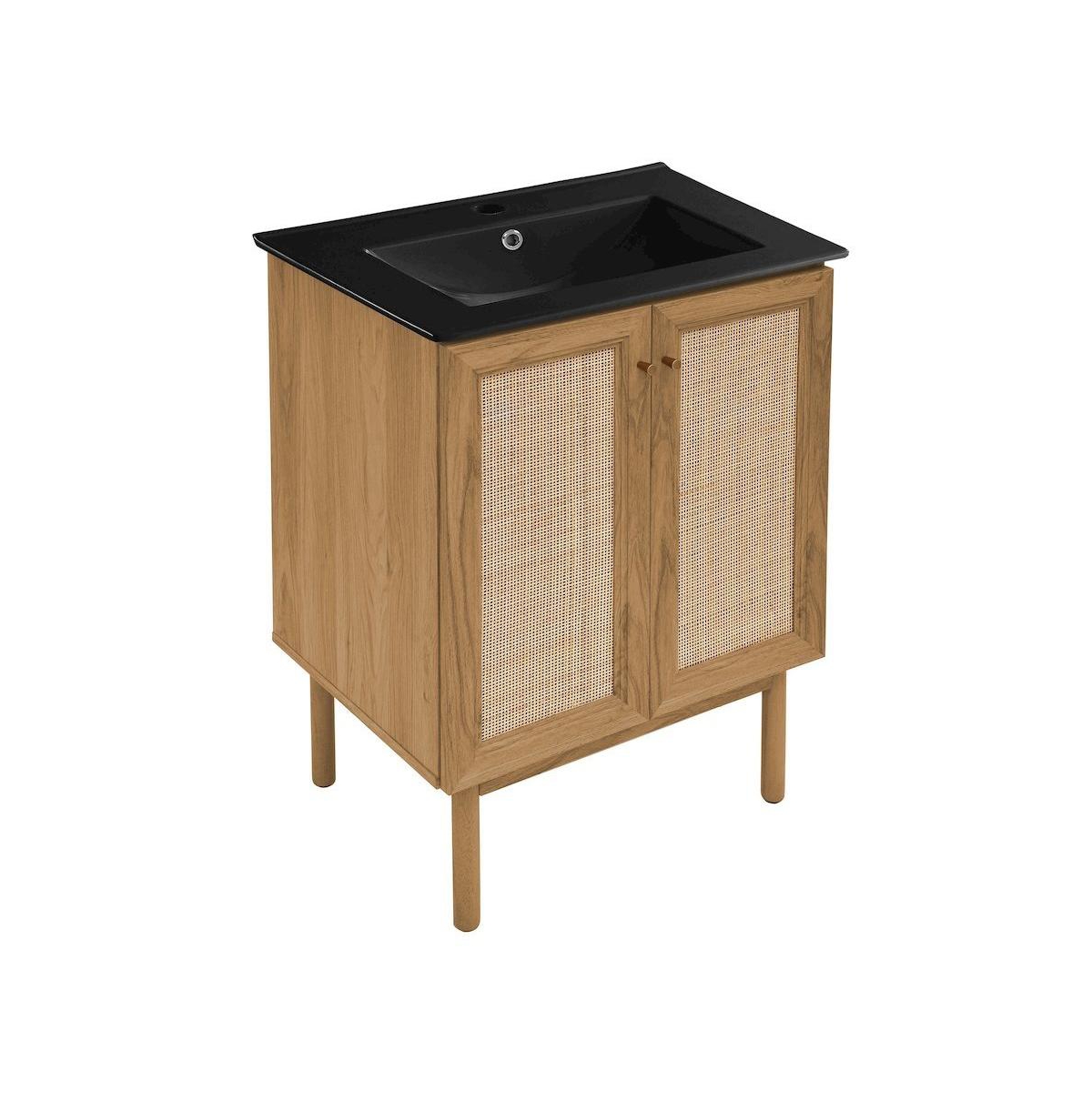 Swiss MadisonClasse 24" Freestanding Bathroom Vanity in Golden Oak with Black Sink Top