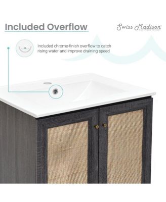 Classe 24" Freestanding Bathroom Vanity in Black Oak with Sink Top