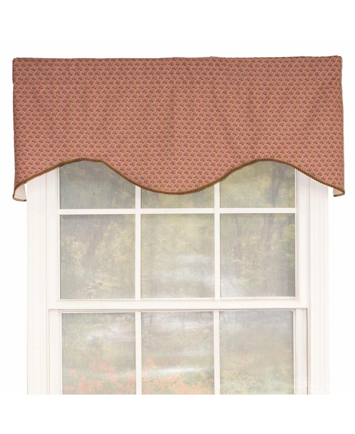 Rlf Home Meadow Cornice 100% Cotton with Fully Lined 3" Rod Pocket Valnance for Windows 50" x 17" Sage