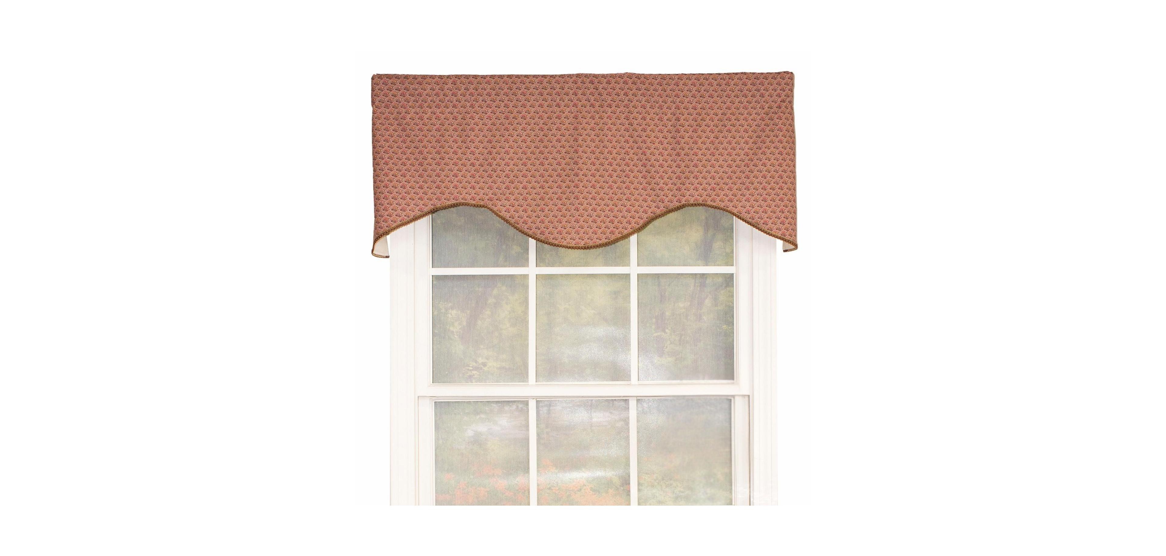 Rlf Home Meadow Cornice 100% Cotton with Fully Lined 3" Rod Pocket Valnance for Windows Curtains