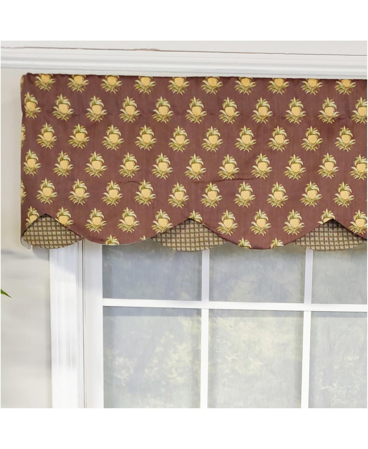 Rlf Home 3" Rod Pocket High Quality Fabric Pineapple Field Petticoat Valance for Windows 50" x 15" Spa