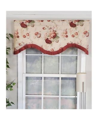 Norfolk Ruffled Cornice 100% Cotton with Fully Lined 3" Rod Pocket Valnance for Windows 50" x 17" Natural