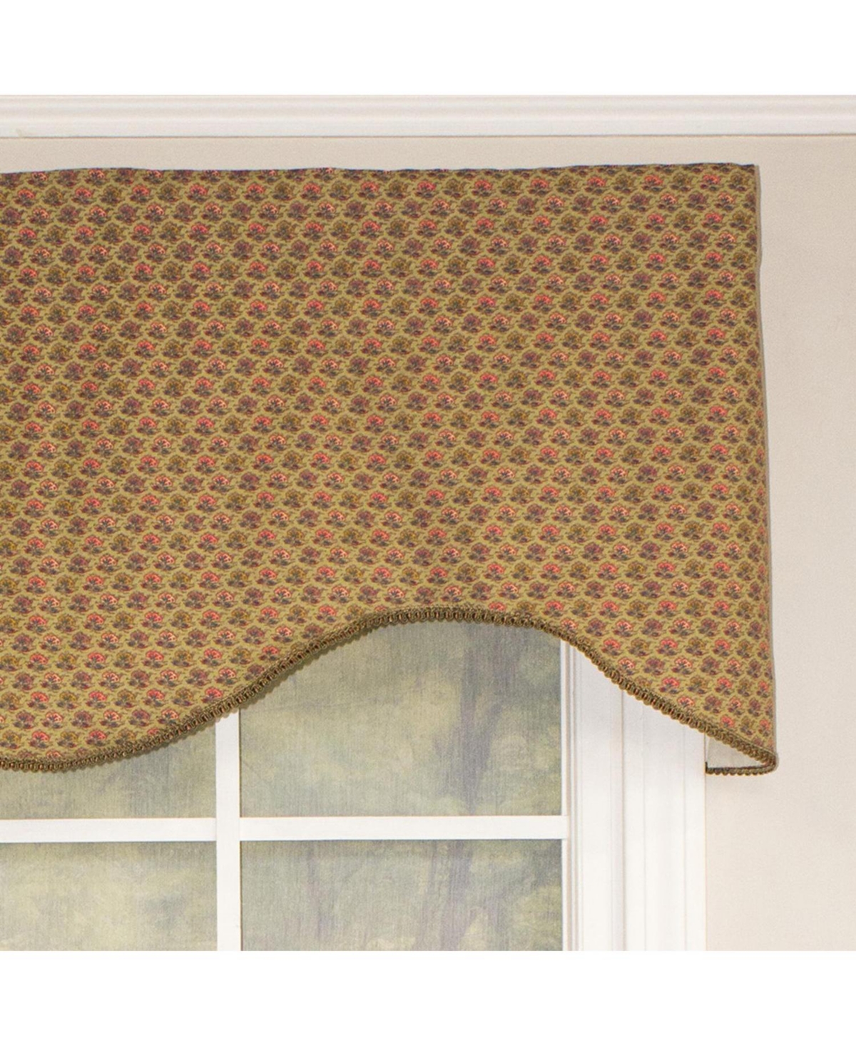 Rlf Home Meadow Cornice 100% Cotton with Fully Lined 3" Rod Pocket Valnance for Windows Curtains