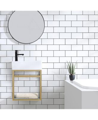 19.5 Single, Open Shelf, Gold Metal Frame Bathroom Vanity