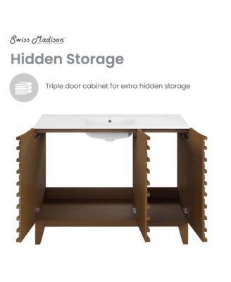 Cascade 48'' Bathroom Vanity in Brown Oak