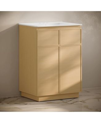 24" Freestanding Bathroom Vanity with 3-Hole Centerset Sink Top