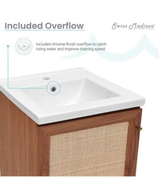 Classe 18" Freestanding Bathroom Vanity in Brown Oak with Sink Top