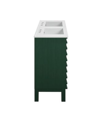 48" Freestanding Bathroom Vanity, 3-Hole Widespread Double Basin Sink Top