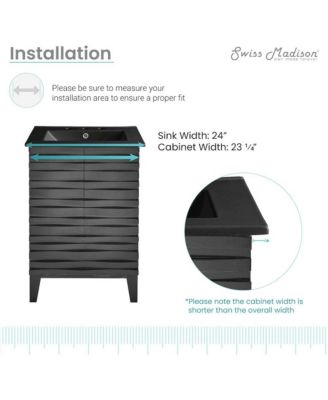 Cascade 24 in. Oak Bathroom Vanity With 3-Hole Ceramic Sink Top