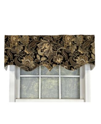 Valdosta Regal Style 3" Rod Pocket Valance 50" x 17" Black by RLF Home