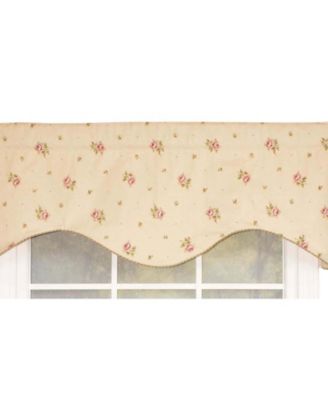 Hillside Corded Cornice 100% Cotton with Fully Lined 3" Rod Pocket Valnance for Windows 50" x 17" Natural