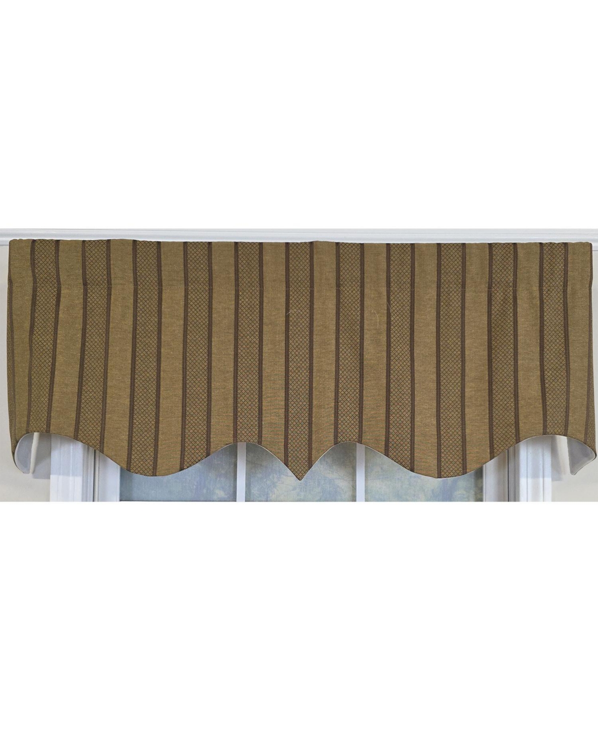 Rlf Home 100% Cotton Bronte Regal With Poly/Cotton Ivory lining Rod Pocket Valance 50" x 16" Olive