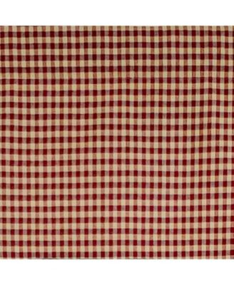 Rusty Check Tailored 100% Cotton with Fully Lined 3" Rod Pocket Valnance for Windows 50" x 14" Red