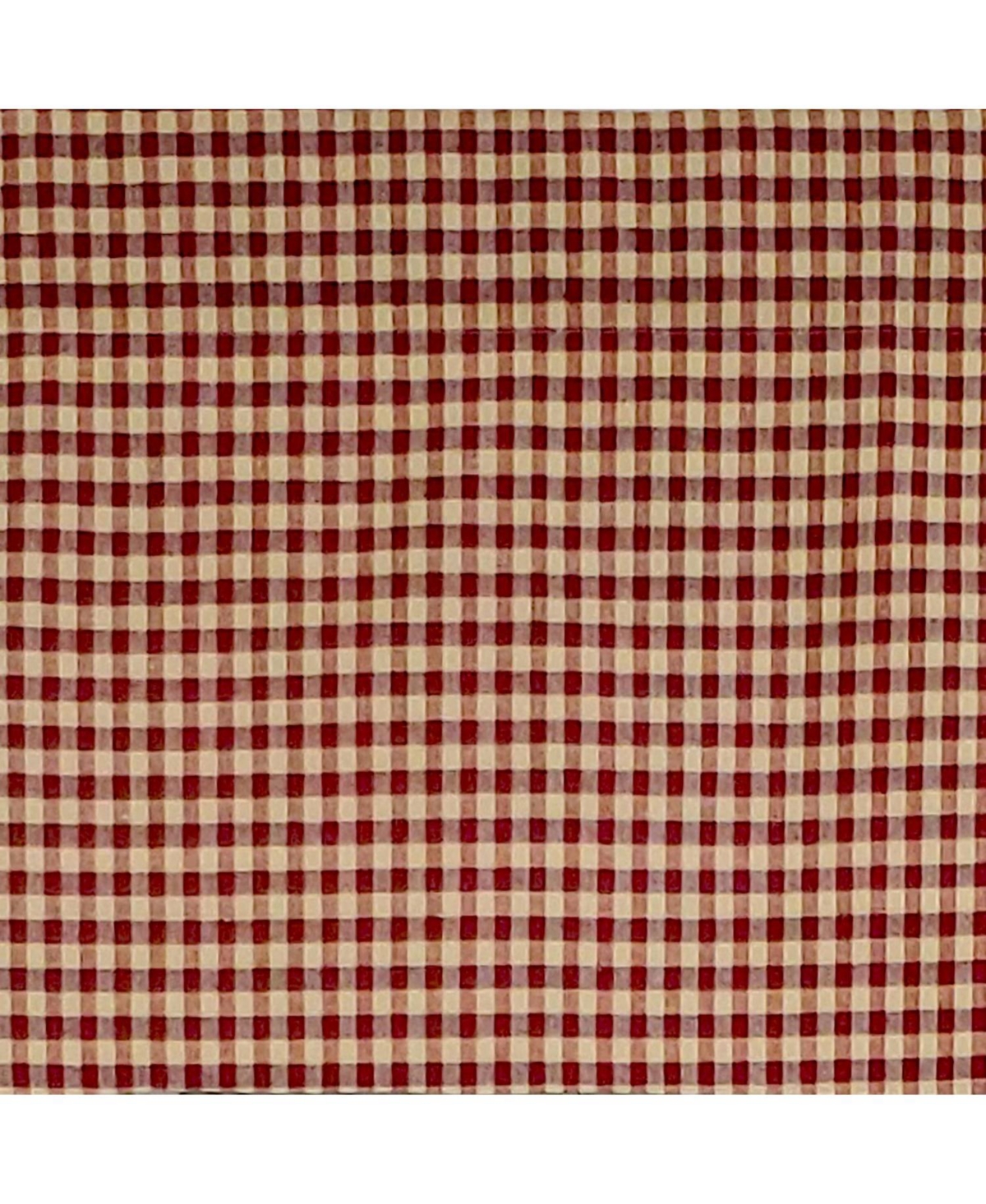 Rlf Home Rusty Check Tailored 100% Cotton with Fully Lined 3" Rod Pocket Valnance for Windows 50" x 14" Red