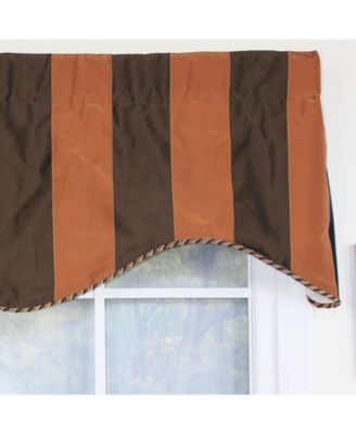 Pascal Corded Cornice 100% Cotton with Fully Lined 3" Rod Pocket Valnance for Windows 50" x 17" Chocolate