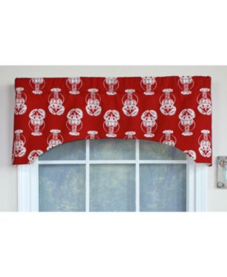 Claws Arch 100% Cotton with Fully Lined 3" Rod Pocket Valnance for Windows 50" x 17" Red