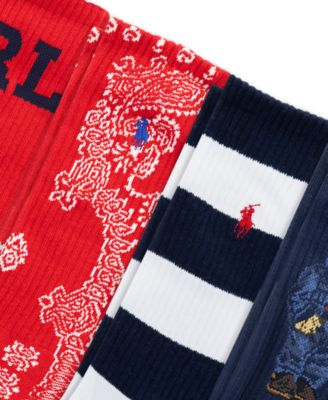 Men's 6-Pack Bandana Bear Crew Socks