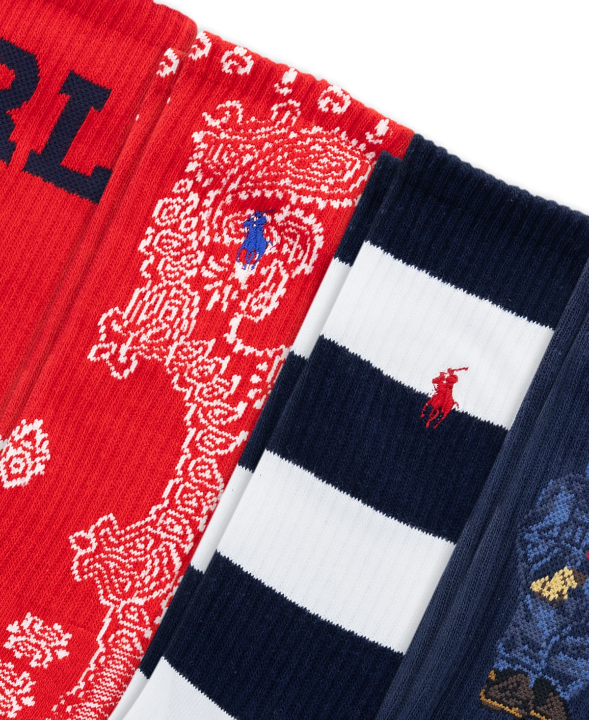 Polo Ralph Lauren Men's 6-Pack Bandana Bear Crew Socks