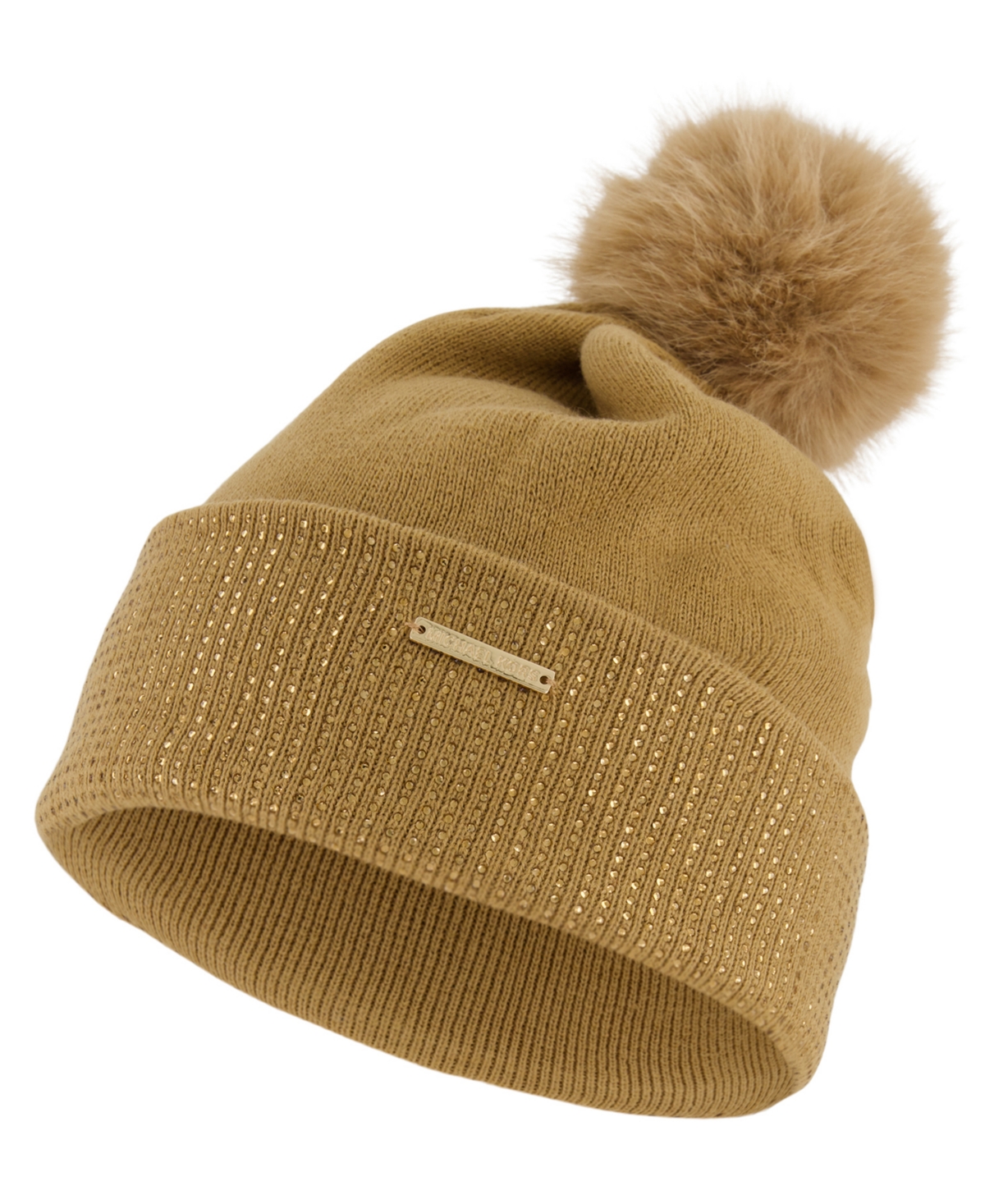 Michael Kors Michael  Women's Fine Crystal Cuff Hat In Brown