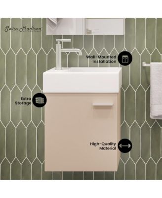 Colmer 18" Wall-Mounted Bathroom Vanity in Sandstone