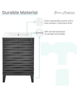 24" MDF Two Soft Closing Doors Cascade Bathroom Vanity