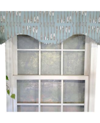 Paddle Away Cornice  100% Cotton with Fully Lined 3" Rod Pocket Valnance for Windows 50" x 17" Spa