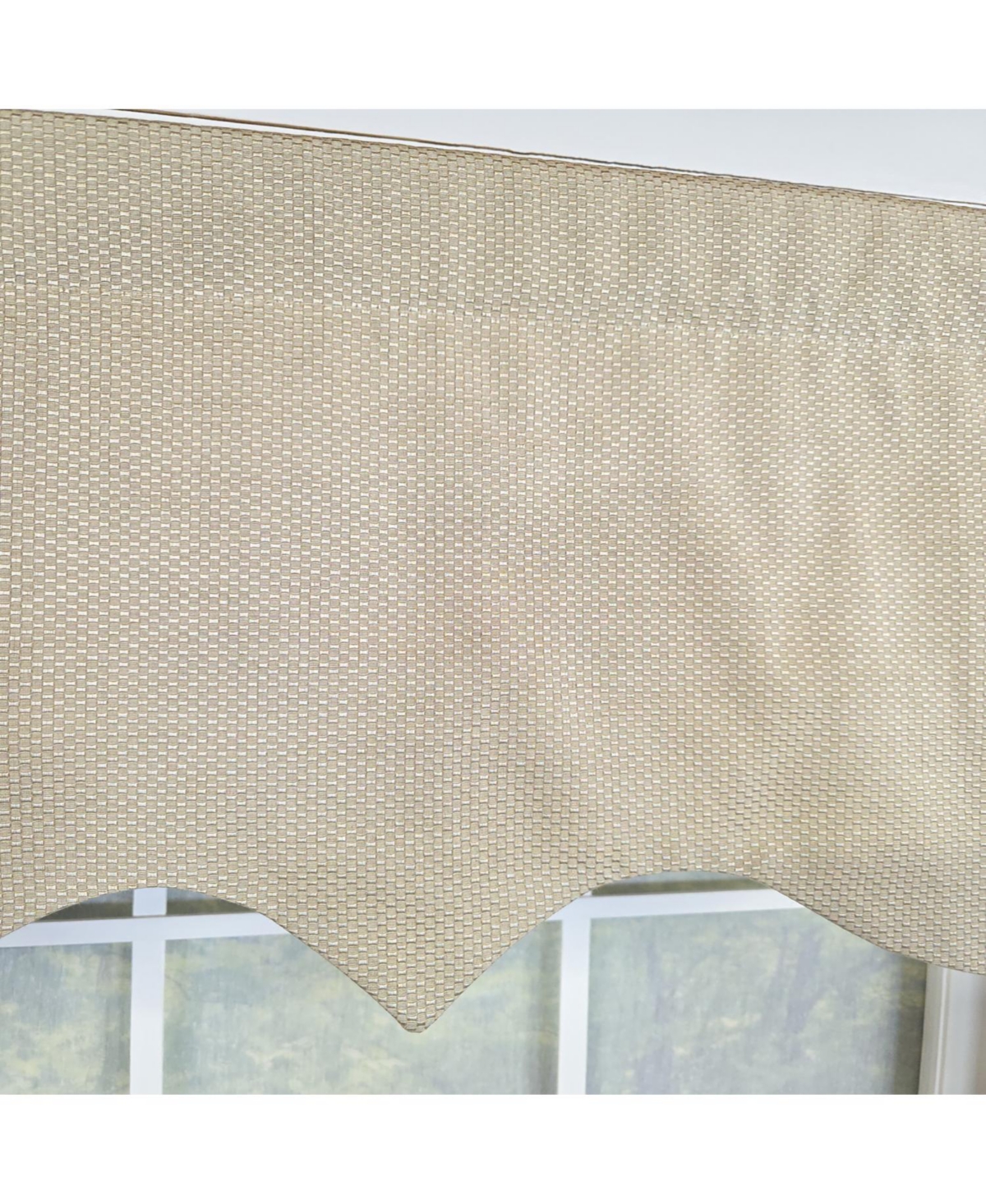 Rlf Home 100% Cotton Basket Weave Regal Poly/Cotton Ivory lining Rod Pocket Valance 50" x 15" Khaki
