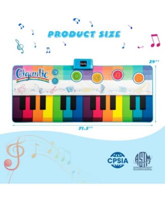 Floor Piano Dance Mat for Kids Musical Playmat with 8 Instrument Sounds