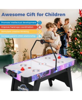 56 Inch Air Hockey Table with LED Digital Scoreboard and Powerful 12V Motor