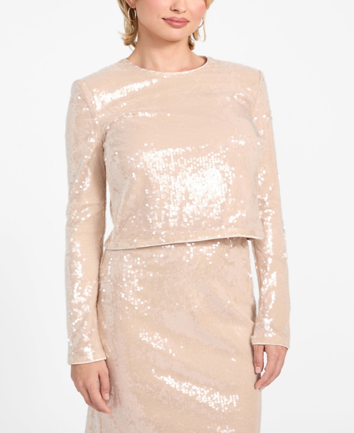 Guess Women's Lavinia Sequin Long-Sleeve Top