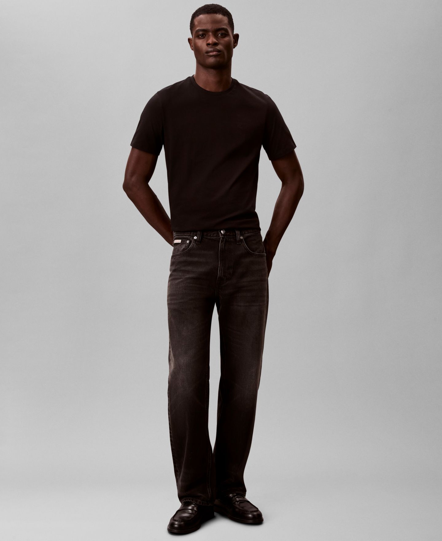 Мужская футболка Calvin Klein Solid Crewneck, цвет: Чёрный — фото 2