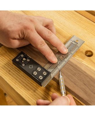 07401 6 Inch Stainless Steel Precision Square Measuring Tool Ruler with Patented Flex Grip and Fade Resistant Markings - Imperial