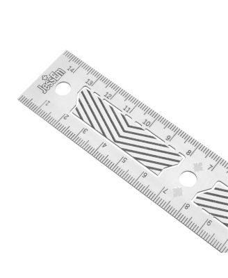 07414 Stainless Steel 150mm Precision Ruler with Patented Flex Grip and Fade Resistant Markings