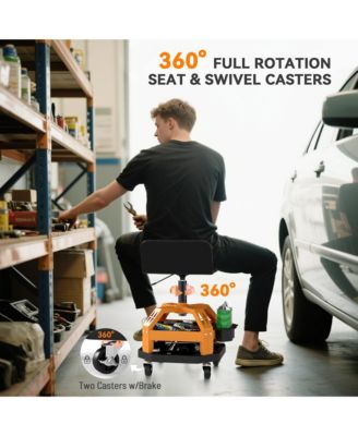Rolling Mechanic Stool, 300 LBS Capacity Garage Stool,